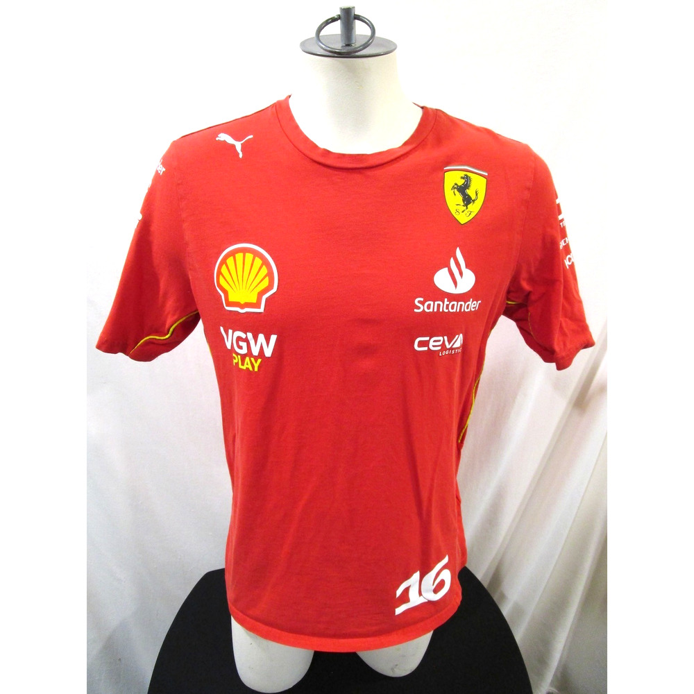 Puma Scuderia Ferrari F1 2024 Charles Leclerc Red Driver T Shirt Men L